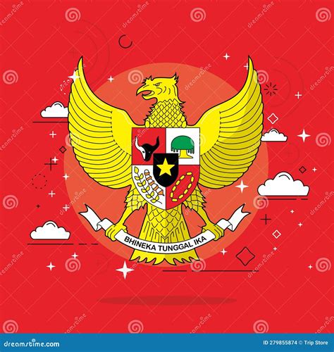 Vector Garuda Pancasila Symbol Of Indonesia Country Stock Vector