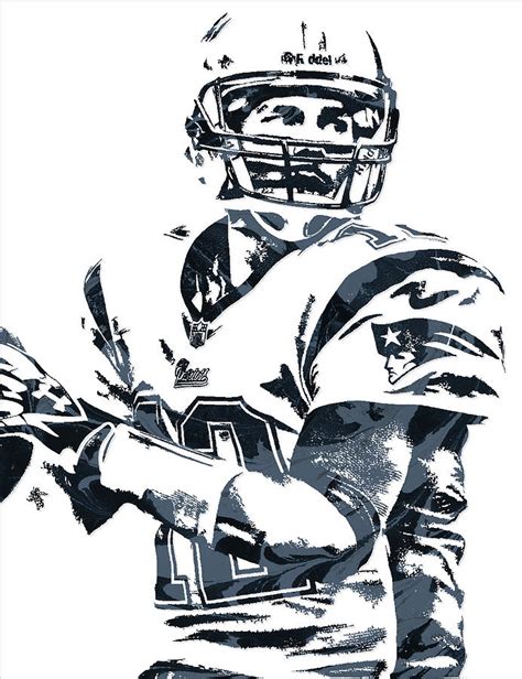 Tom Brady New England Patriots Pixel Art 7 Mixed Media By Joe Hamilton