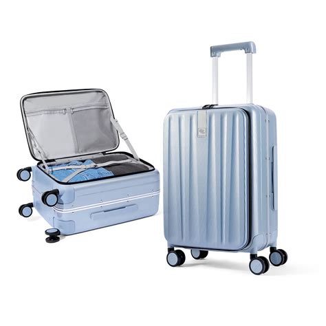 Hanke Hardside Carry On Luggage 20 Inch With Spinner Silent Wheels Grey