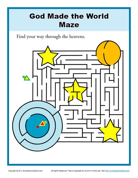 God Made The World Maze Bible Activities For Children
