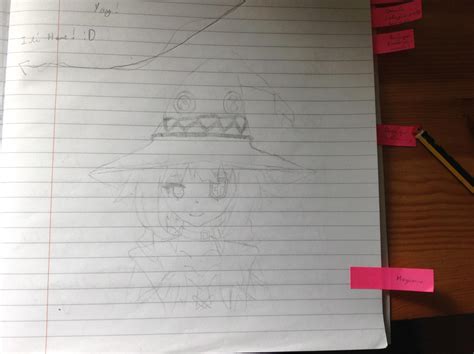 A Quick Sketch Of Megumin In A Forgotten Page Of My History Jotter R