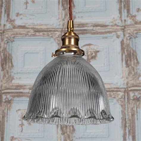 Foubert Brass Scalloped Prismatic Glass Dome Pendant Light The Soho Lighting Company
