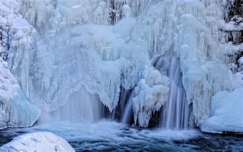 Free Download Hd Wallpaper Frozen Waterfalls Stream River Ice