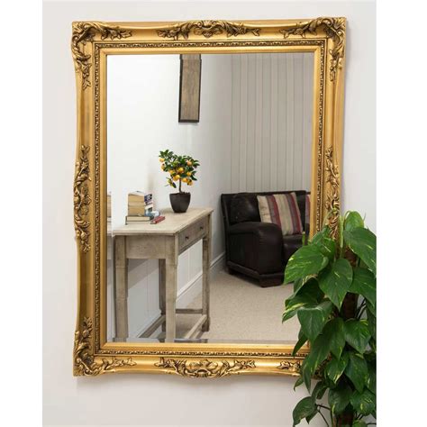 Large Gold Ornate Antique French Mirror
