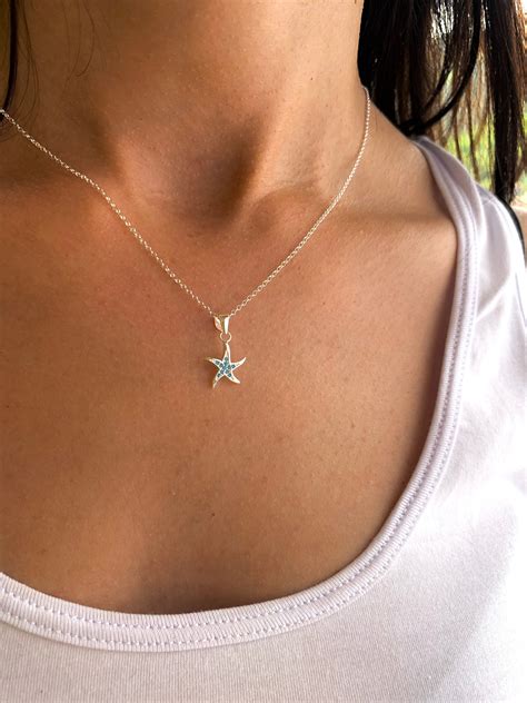 CZ Starfish Necklace For Women, CZ Necklace, CZ Jewelry, Starfish ...