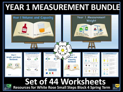 measurement year 1 weight and volume worksheet bundle