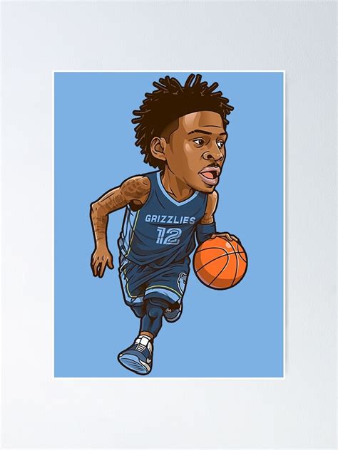 Ja Morant 12 Draw Chibi Poster For Sale By Jaclynpiel Redbubble