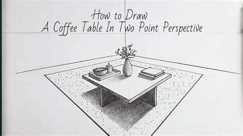 How To Draw A Coffee Table In Two Point Perspective Youtube