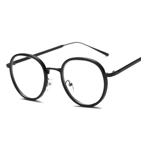 Vintage Women Round Glasses Frame Brand Designer Men Clear Lens Eyewear
