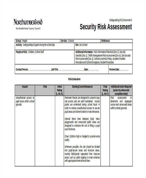 Free Risk Assessment Form Samples In Pdf Ms Word Hot Sex Picture