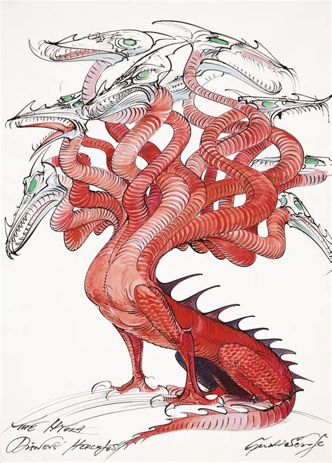 Gerald Scarfe The Hydra Hydra Monster Drawing Art Hercules