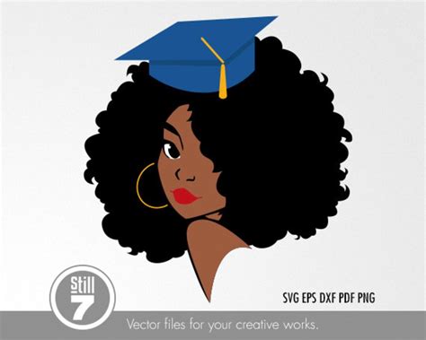 Black Woman Graduation Svg Senior Svg Svg Cutting File Eps Dxf Pdf Png