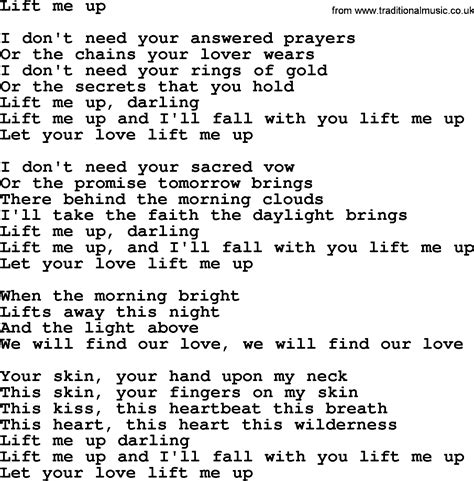 Bruce Springsteen Song Lift Me Up Lyrics