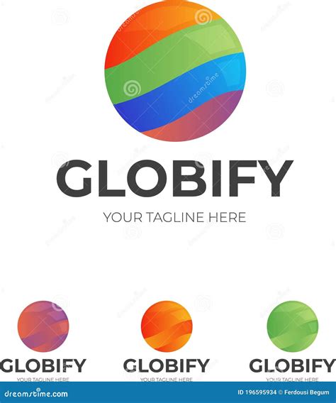 Colorful Globe Logo Design Template Stock Vector Illustration Of