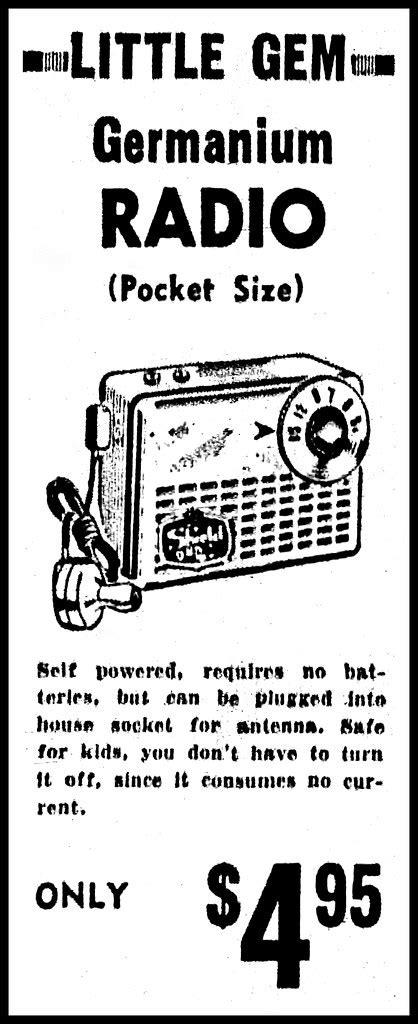 Vintage Advertising For The Little Gem Germanium Radio In Flickr