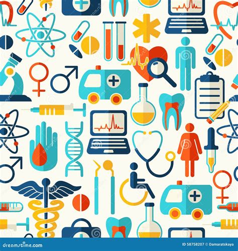 Seamless Medical Background Stock Vector - Illustration of cardiogram