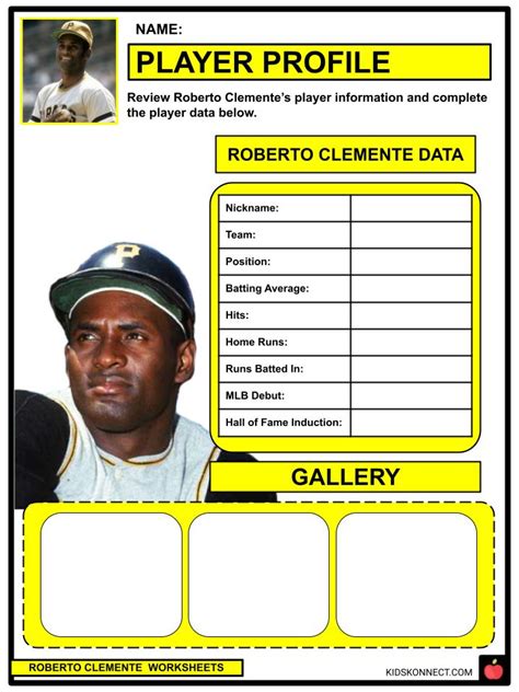 Roberto Clemente Facts Worksheets Childhood And Career For Kids