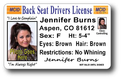 Back Seat Drivers License