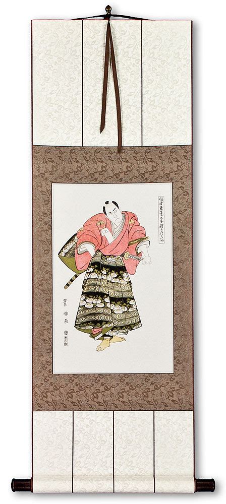 Ronin Samurai Warrior Japanese Woodblock Print Repro Wall Scroll