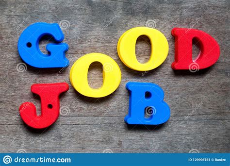 Last week, kathryn zealand shared some insight on the eve of women's equality day. Color Alphabet In Word Good Job On Wood Background Stock ...