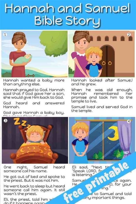 Hannah And Samuel Bible Story For Preschoolers Print At Home Use As