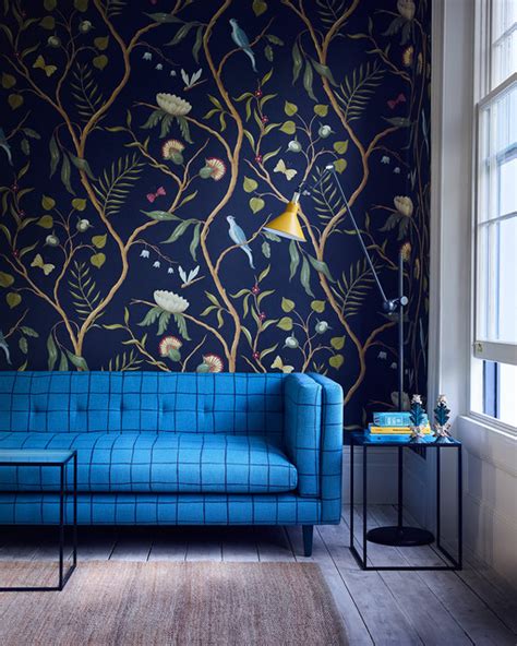 Navy And Mustard Living Room Wallpaper Img Paraquat