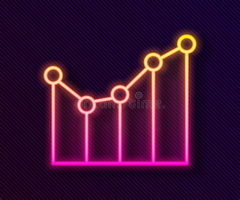 Glowing Neon Line Graph Schedule Chart Diagram Infographic Pie