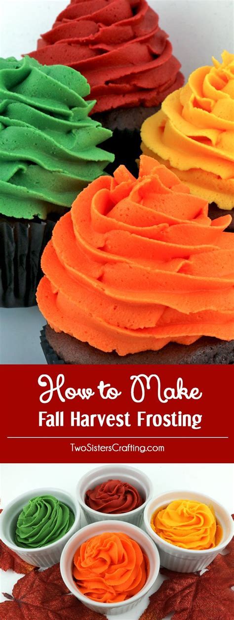 How to make gold icing with food coloring. How to Make Fall Harvest Frosting | Frosting recipes, Thanksgiving desserts, Icing recipe