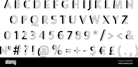 Geometric Linear Sans Serif Alphabet Set Stock Vector Image And Art Alamy