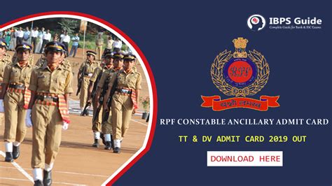 Rpf Constable Ancillary Admit Card 2019 Tt And Dv Admit Card