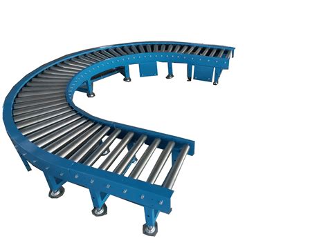 90 Degree Curved Fixed Roller Conveyor Large Conveying Capacity For