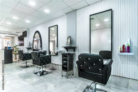Modern Bright Beauty Salon Hair Salon Interior Business Foto De Stock