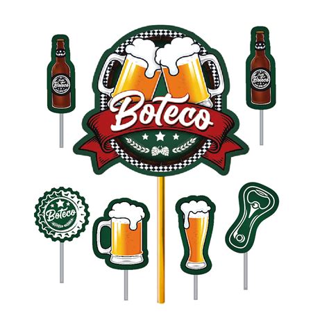 Topo De Bolo Festa De Boteco Cerveja Chopp Garrafa Unid Pular E My