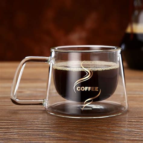 Professional Luxury Double Layered Coffee Cup Mug Borosilicate Glass