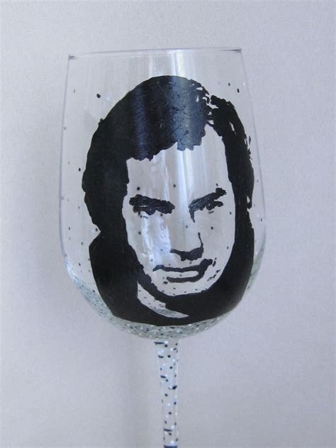 Hand Painted Wine Glass Neil Diamond Singer Song Writer Etsy