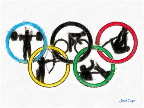 Olympic Games Symbol Pa2 Painting By Leonardo Digenio Fine Art America