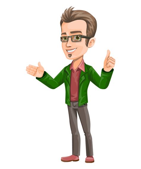Free Vector Smart Guy Character Vector Characters Png Man Cartoon