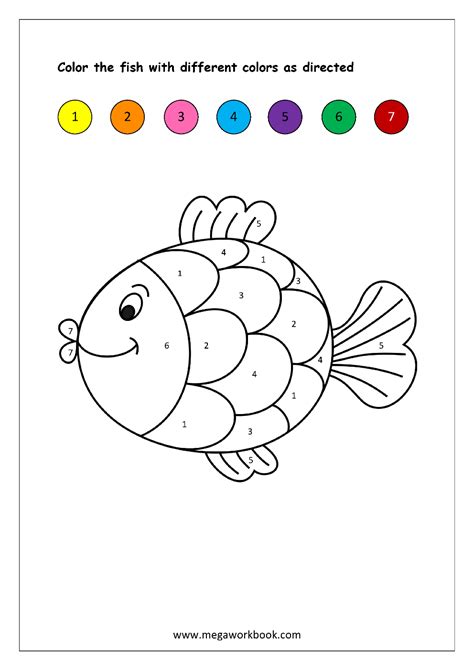 Colour By Numbers Worksheet For Preschool