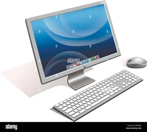 Included Computer Monitor With Keyboard And Mouse Stock Vector Image