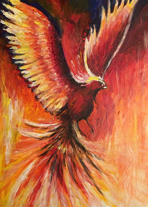Phoenix Rising Above The Ashes Etsy Phoenix Painting Phoenix Bird