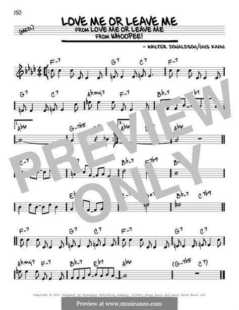Love Me Or Leave Me By W Donaldson Sheet Music On Musicaneo