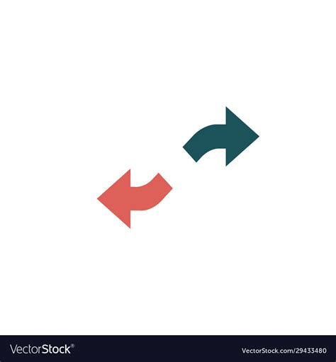 Two Curved Arrows Pointing In Opposite Directions Vector Image
