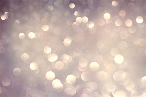 Silver White Glittering Christmas Lights Blurred Abstract Holiday