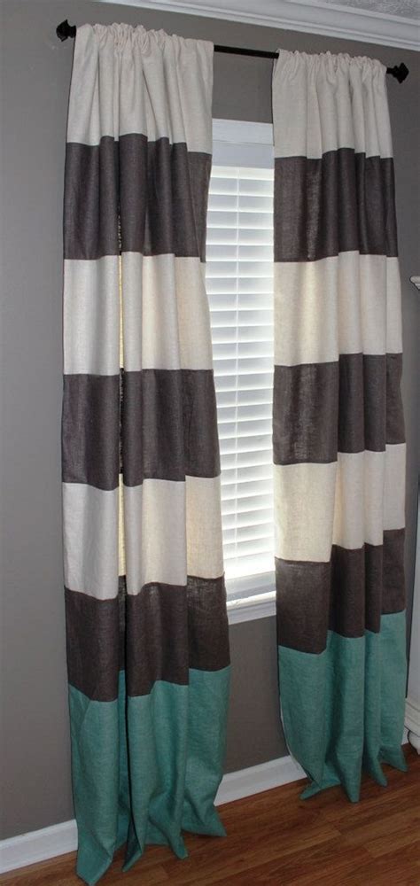 Color block curtain panels, custom made with high quality curtain fabric. Custom Color Block Curtain Panels by SimplyStagedHome on ...