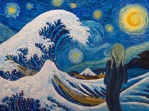 The Great Wave Off Kanagawa By Katsushika Hokusai Starry Night By