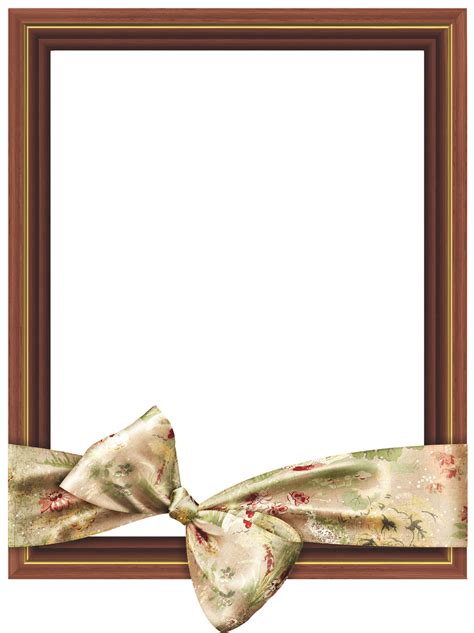 Brown Classic Transparent Png Frame With Cream Bow Cream Bows Clip