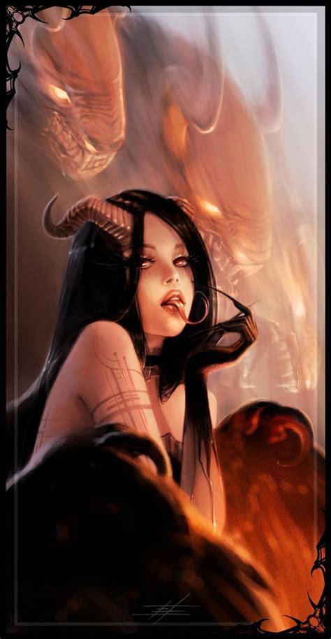 Pin By Pattanan On In Beautiful Dark Art Female Demons Demon Art