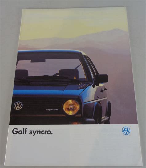 Brochure Volkswagen Vw Golf Ii Syncro à Partir 011987 Pk Buch