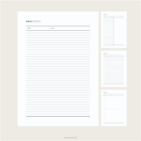 Minimalist Notes Printable L Lined Paper Student Notes To Do Etsy In
