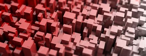 Premium Photo Red Blocks Abstract Background 3d Illustration